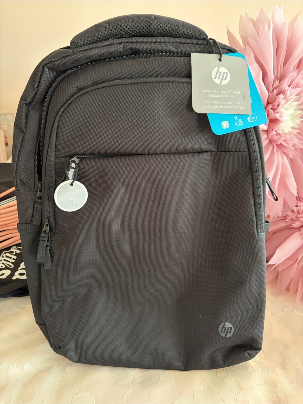 HP Black Travel Laptop Backpack with Front Utility Pockets. NEW